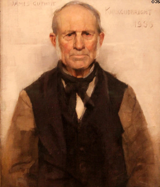 Old Willie - The Village Worthy painting (1886) by James Guthrie of Glasgow Boys at Kelvingrove Art Gallery. Glasgow, Scotland.