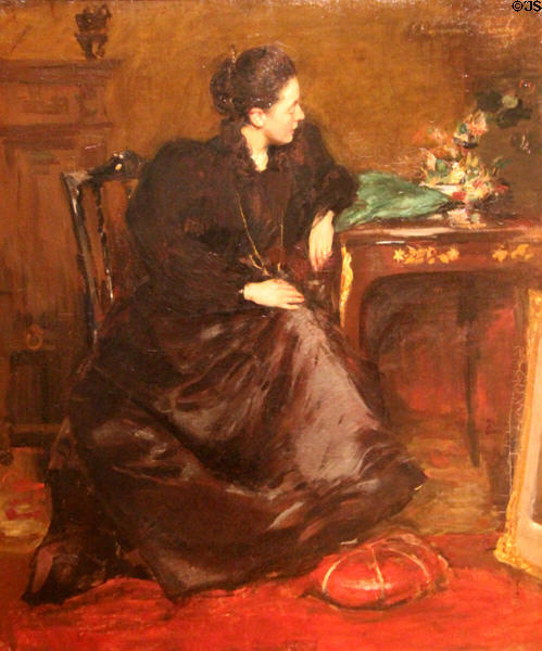 Mrs. Roberts painting (1895) by Alexander Ignatius Roche of Glasgow Boys at Kelvingrove Art Gallery. Glasgow, Scotland.