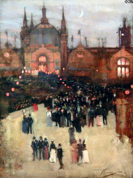 Glasgow Exhibition painting (1888) by John Lavery of Glasgow Boys at Kelvingrove Art Gallery. Glasgow, Scotland.