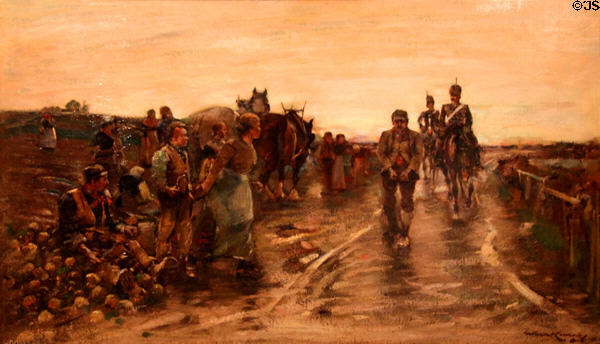 The Deserter painting (1886) by William Kennedy of Glasgow Boys at Kelvingrove Art Gallery. Glasgow, Scotland.