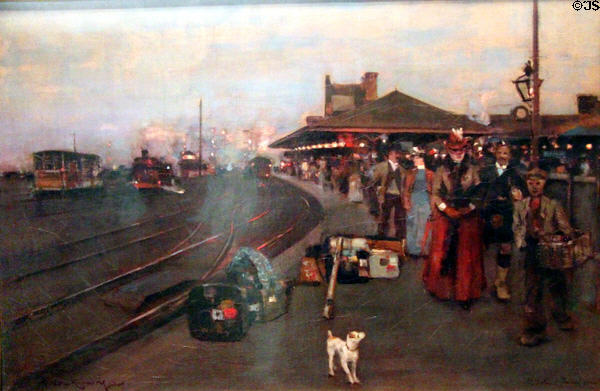 Stirling Station painting (1887) by William Kennedy of Glasgow Boys at Kelvingrove Art Gallery. Glasgow, Scotland.