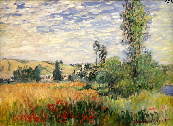 Vétheuil painting (1880) by Claude Monet at Kelvingrove Art Gallery. Glasgow, Scotland.