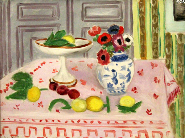 Pink Tablecloth painting (c1924) by Henri Matisse at Kelvingrove Art Gallery. Glasgow, Scotland.