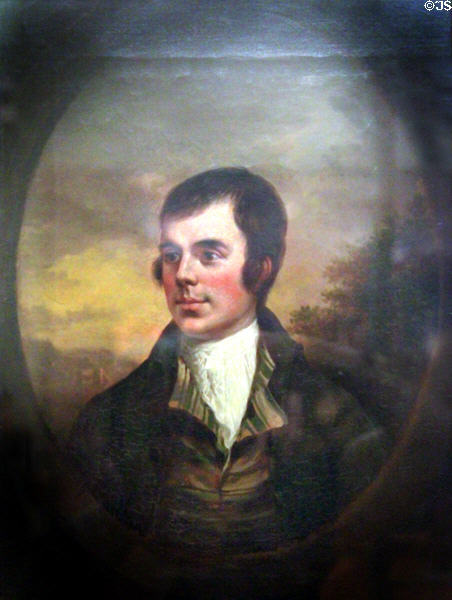 Robert Burns, Auchendrane portrait painted from life (18thC) by Alexander Nasmyth at Kelvingrove Art Gallery. Glasgow, Scotland.