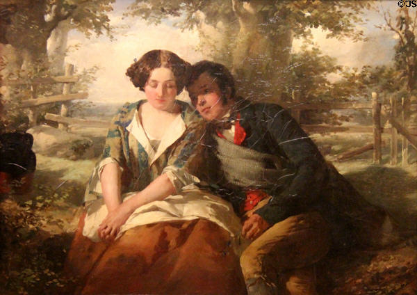 Robert Burns & his lover Highland Mary Campbell painting (c1849-52) by Thomas Faed at Kelvingrove Art Gallery. Glasgow, Scotland.