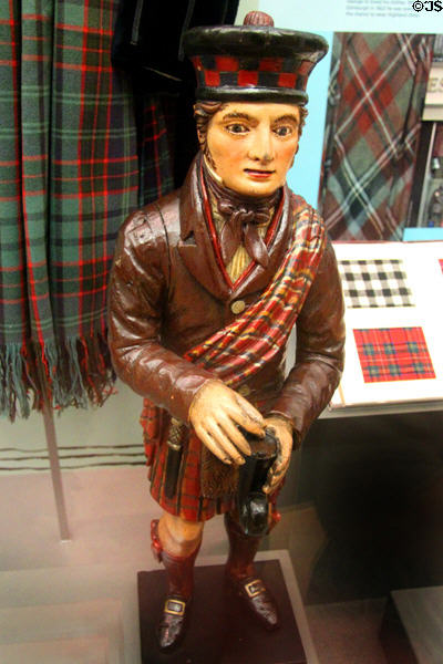 Scottish figure snuff shop sign (1800s) at Kelvingrove Art Gallery. Glasgow, Scotland.