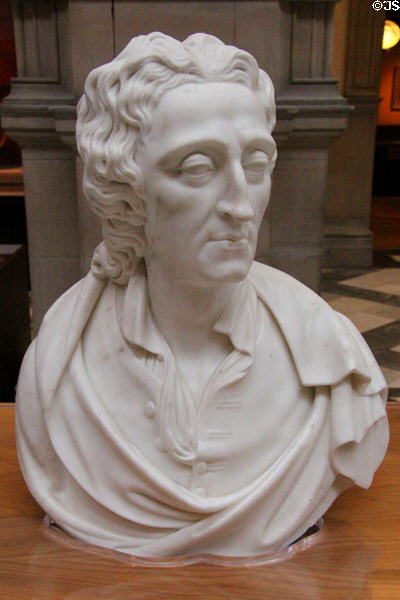 John Locke marble bust (c1760) possibly by Michael Rysbrack at Kelvingrove Art Gallery. Glasgow, Scotland.