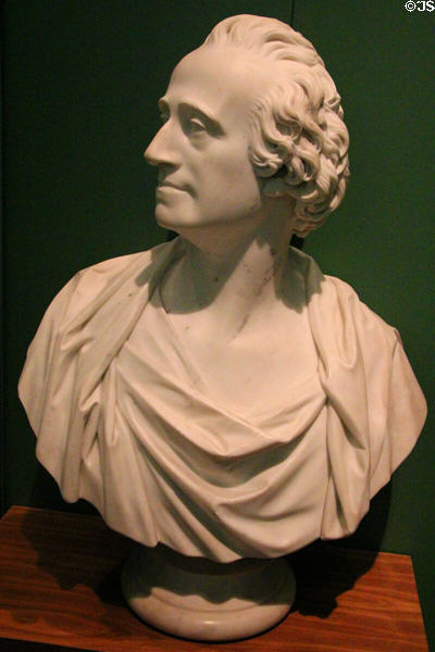 Adam Smith marble bust (1845) by Patric Park at Kelvingrove Art Gallery. Glasgow, Scotland.