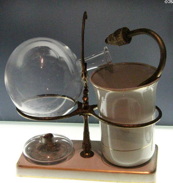 Vacuum coffee pot (mid 19thC) by James Robert Napier at Kelvingrove Art Gallery. Glasgow, Scotland.