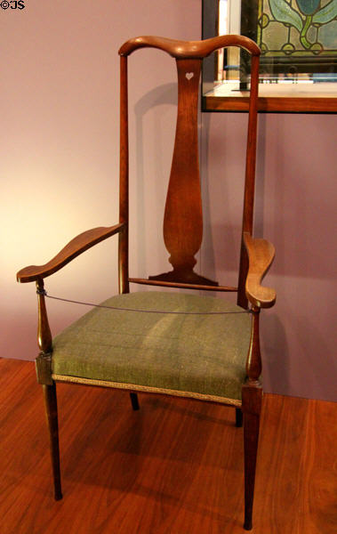 Brussels armchair (1900) by George Walton & Co. at Kelvingrove Art Gallery. Glasgow, Scotland.
