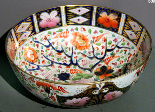 Porcelain punch bowl (late 18th or early 19thC) by Derby Porcelain Works at Kelvingrove Art Gallery. Glasgow, Scotland.