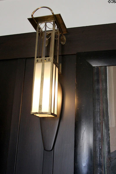 Wall sconce (1904) by C.R. Mackintosh in dining room at Hill House. Helensburgh, Scotland.