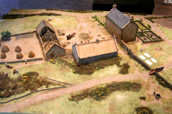 Model of John Reid farm on grounds at National Museum of Rural Life. Kittochside, Scotland.