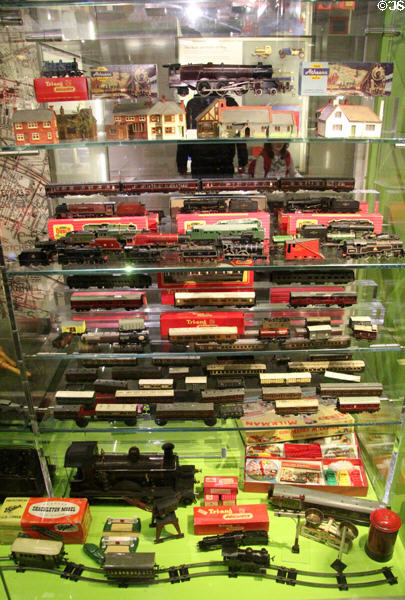 Collection of model trains at Riverside Museum. Glasgow, Scotland.