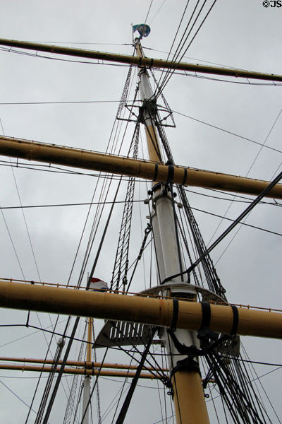 Mast of Glenlee Tall Ship. Glasgow, Scotland.