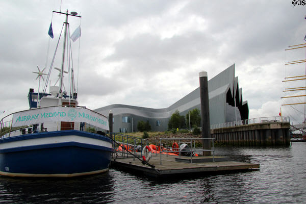 Kelvin Harbour docks & Riverside Museum. Glasgow, Scotland.