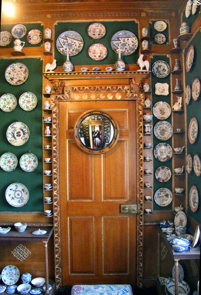 China Closet, instituted by Christian Dalrymple to display Chinese & Japanese porcelain collection at Newhailes. Musselburgh, Scotland.
