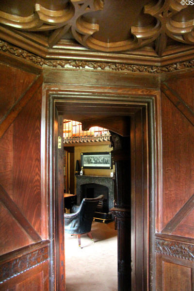 Doorway between the Study & octagonal ante-room under corner tower at Abbotsford House. Melrose, Scotland.