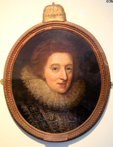 Mary Queen of Scots portrait (1635) prob. George Jamieson but not accurate likeness at Mary Queen of Scots House. Jedburgh, Scotland.