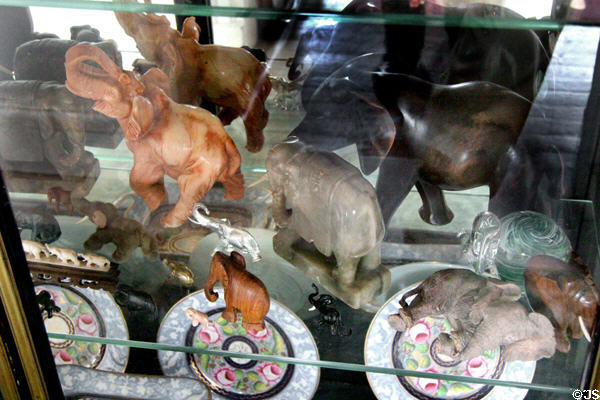 Collection of elephant figures at Manderston House. Duns, Scotland.