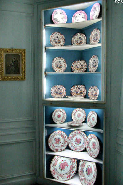 Still room, china collection at Traquair House. Scotland.