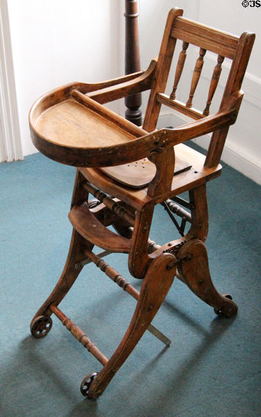 Child's highchair convertible to walker & rocker functions at Traquair House. Scotland.
