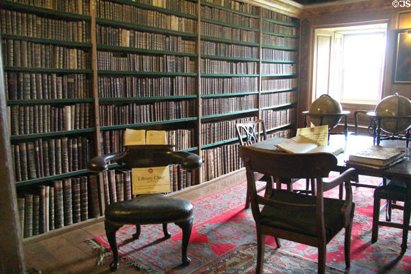 Library at Traquair House. Scotland.