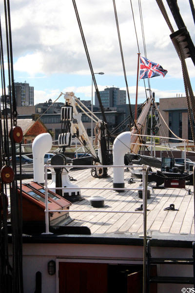 Deck objects aboard RRS Discovery. Dundee, Scotland.