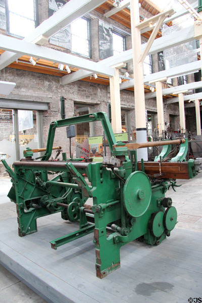 46" loom with Ecco Shuttle Loader (c1917) by T.C. Keay & Co. of Dundee at Verdant Works Museum. Dundee, Scotland.
