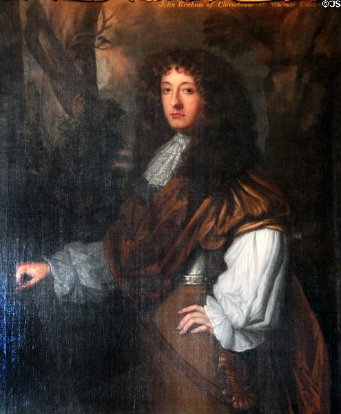 Portrait of John Graham of Claverhouse, 1st Viscount of Dundee, at Glamis Castle. Angus, Scotland.
