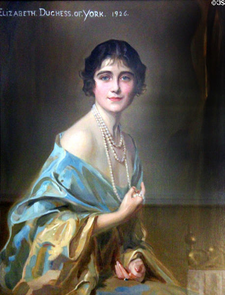 Portrait of Elizabeth Duchess of York (1926) by Philip de László at Glamis Castle. Angus, Scotland.
