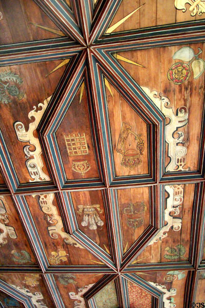 Chapel Royal painted ceiling at Falkland Palace. Falkland, Scotland.