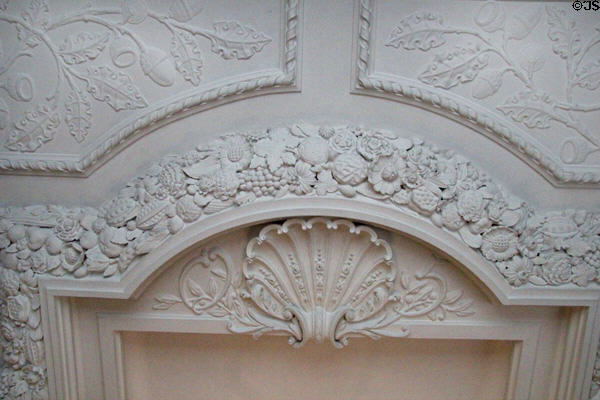 Dining room plasterwork by Thomas Beattie & Sam Wilson at Hill of Tarvit Mansion. Cupar, Scotland.
