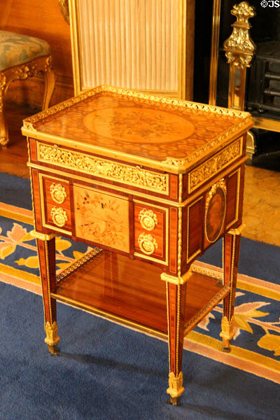 Baroque writing desk presented to Marie Antoinette to 2nd Earl of Mansfield in state drawing room at Scone Palace. Perth, Scotland.