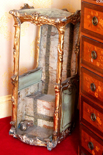Child's sedan chair (18thC) in Ambassador's room at Scone Palace. Perth, Scotland.