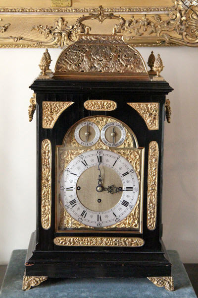 British table clock (early 1800s) at Drum Castle. Drumoak, Scotland.