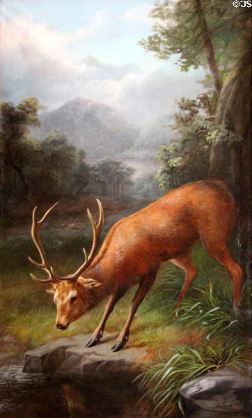 Stag painting by John Bucknell Russell in entrance hall at Haddo House. Methlick, Scotland.