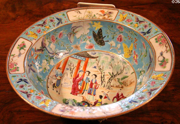 Chinese-export porcelain punchbowl at Brodie Castle. Brodie, Scotland.