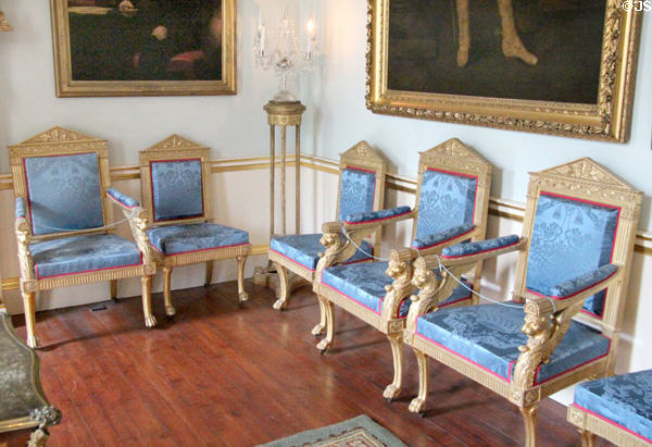Chairs in North drawing room at Duff House. Banff, Scotland.