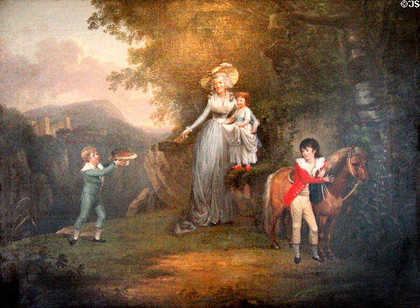 Lady Honyman & her Family painting by Alexander Nasmyth at Duff House. Banff, Scotland.