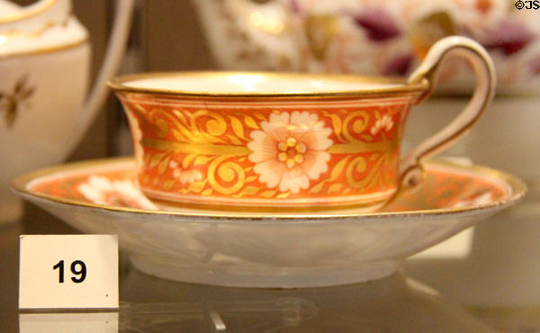 Teacup & saucer pattern 878 (c1805-10) by Spode at Potteries Museum & Art Gallery. Hanley, Stoke-on-Trent, England.
