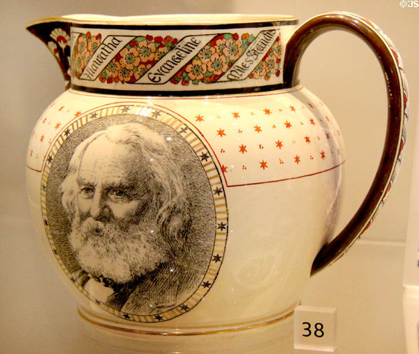 Longfellow earthenware pitcher (c1880) by Wedgwood at World of Wedgwood. Barlaston, Stoke, England.