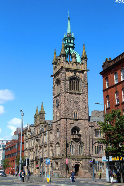 Presbyterian Assembly (1905) with Gothic clock tower. Belfast, Northern Ireland. Architect: Robert Young.