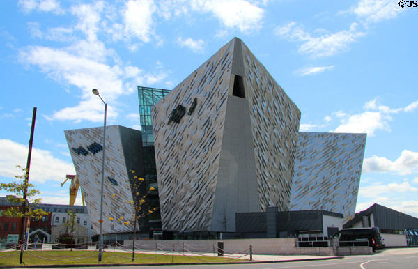 Titanic Belfast (2012) on grounds of former Harland & Wolff shipyard. Belfast, Northern Ireland. Architect: TODD Architects.