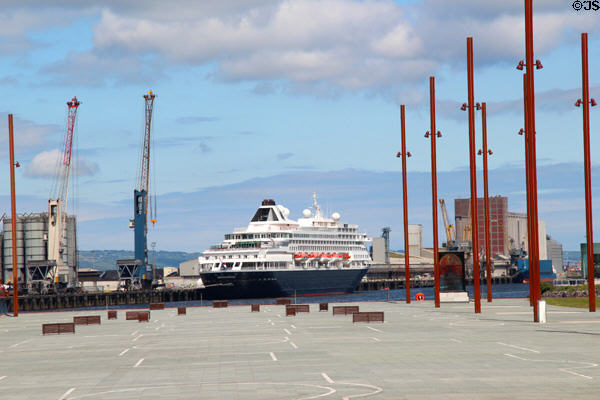 Cruise ship docked at Titanic Quarter. Belfast, Northern Ireland.