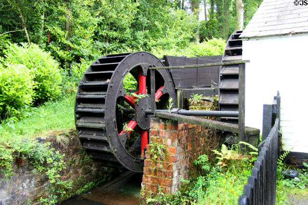 Water wheels of Coalisland Spade Mill (1850s) at Ulster Folk Park. Belfast, Northern Ireland.