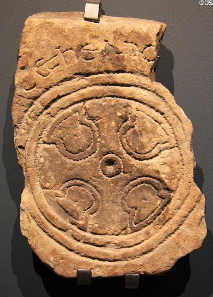 Grave-slab with cross & name of Cetherna(ch) (8th-9thC) from County Galway at Ulster Museum. Belfast, Northern Ireland.