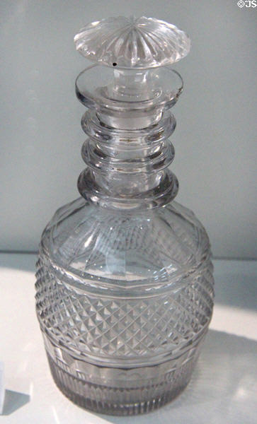 Glass decanter (c1830) by Waterford at Ulster Museum. Belfast, Northern Ireland.