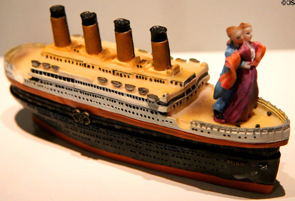 Souvenir Titanic model ship depicting movie scene at Ulster Transport Museum. Belfast, Northern Ireland.