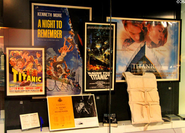 Titanic movie posters at Ulster Transport Museum. Belfast, Northern Ireland.
